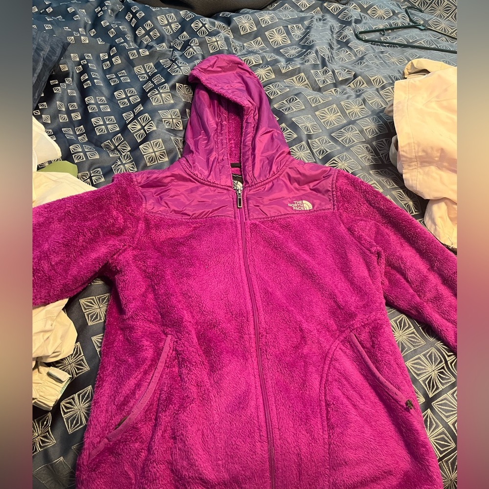 The North Face women’s fleece hoodie size S color fuchsia